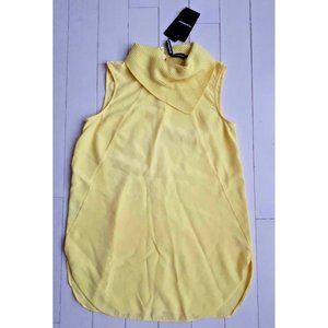 EMPORIO ARMANI Wide Turtle Neck Knit Yellow Tank Top ( 38 )